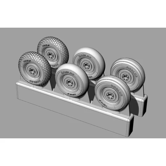 Spitfire 5 spoke wheels set (3 types of tires), 1/32 - Brengun BRL3...