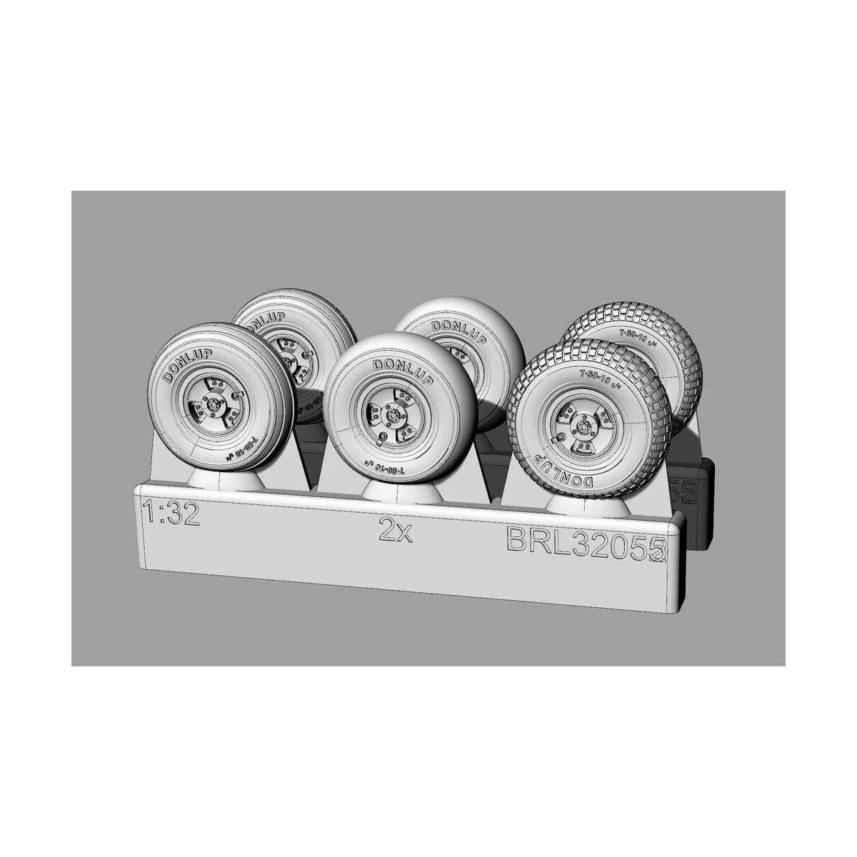 Spitfire 3 spoke wheels set (3 types of tires), 1/32 - Brengun BRL3...