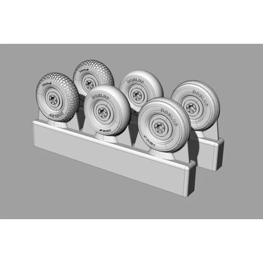 Spitfire 3 spoke wheels set (3 types of tires), 1/32 - Brengun BRL3...
