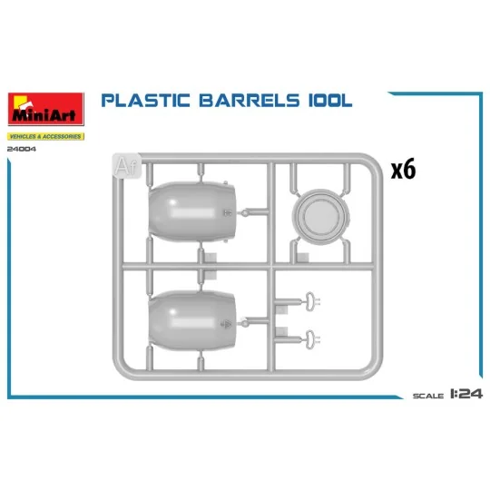 Plastic Barrels 100L, 1/24 - MiniArt 24004