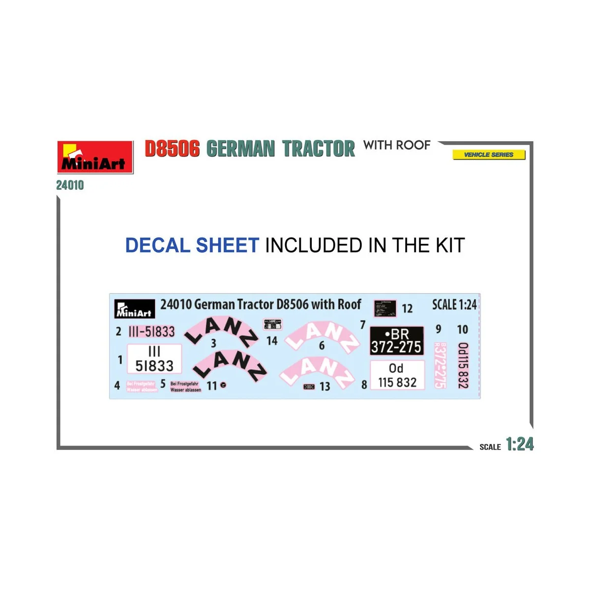 German Tractor D8506 w/Roof, 1/24 - MiniArt 24010