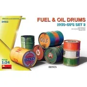 Fuel & Oil Drums 1930-50's Set 2, 1/24 - MiniArt 24012