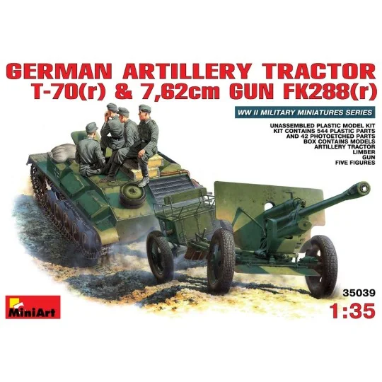 German Artillery Tractor T-70 & Gun FK 288 w/crew, 1/35 - MiniArt 3...