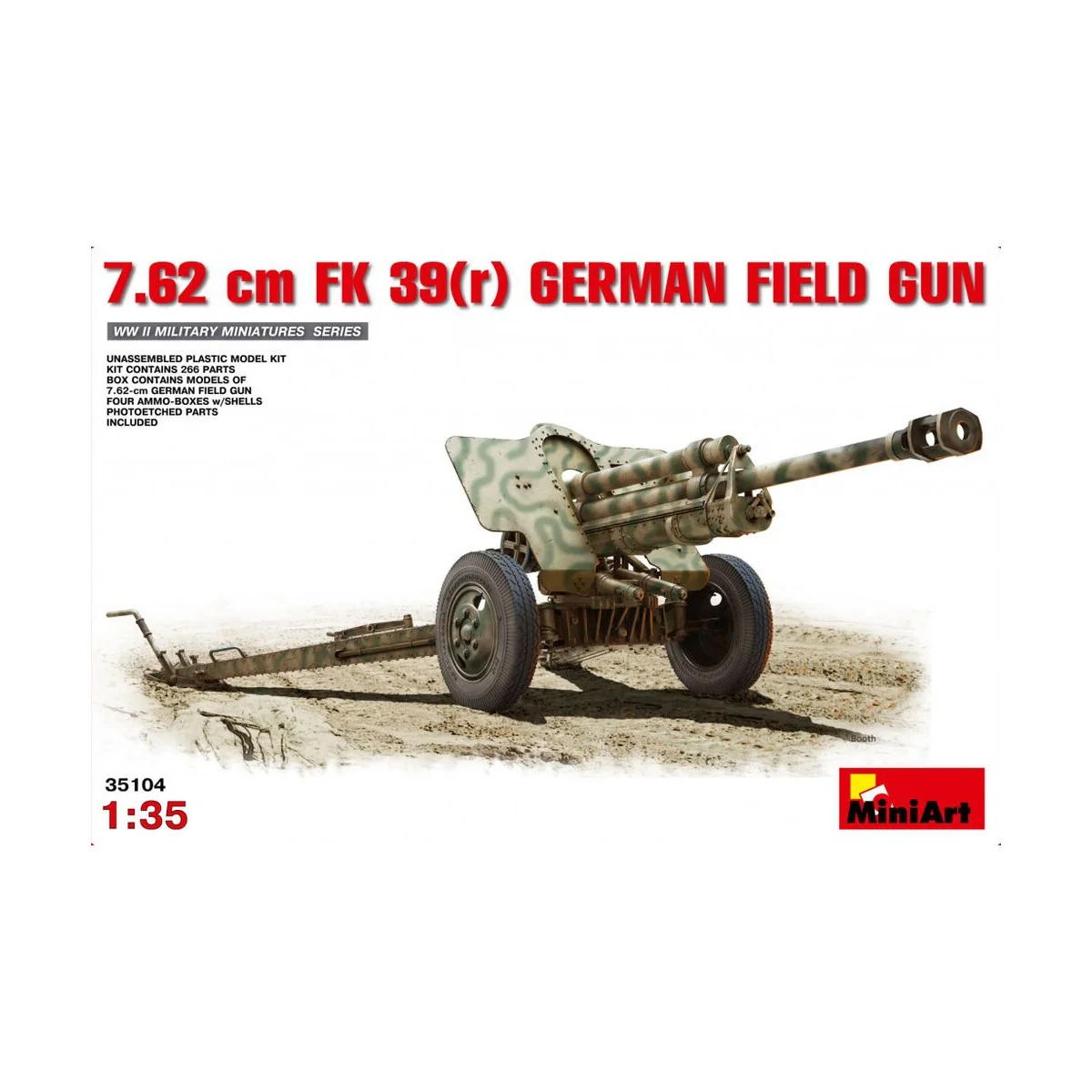 7, 62 cm F.K. 39 German Field Gun, 1/35 - MiniArt 35104 7, 62 cm F.K. 39 German Field Gun, 1/35 - MiniArt 35104