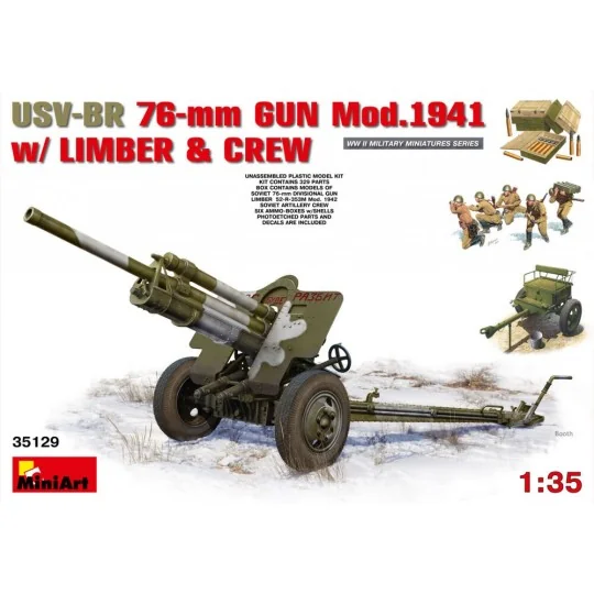 USV-BR 76-mm Gun Mod.1941 w/Limber & Crew, 1/35 - MiniArt 35129
