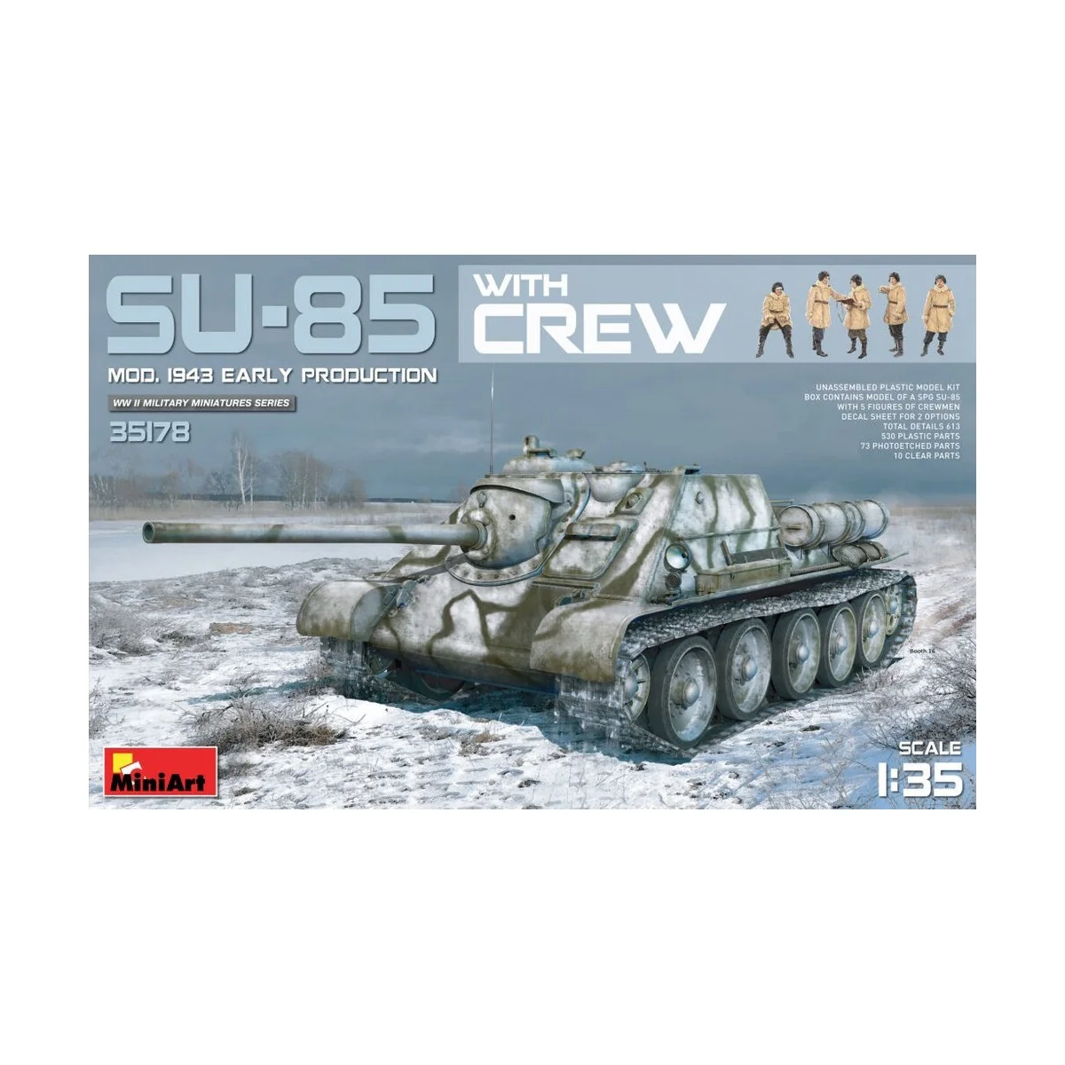 SU-85 Mod. 1943 (Early Production) w/Crew, 1/35 - MiniArt 35178