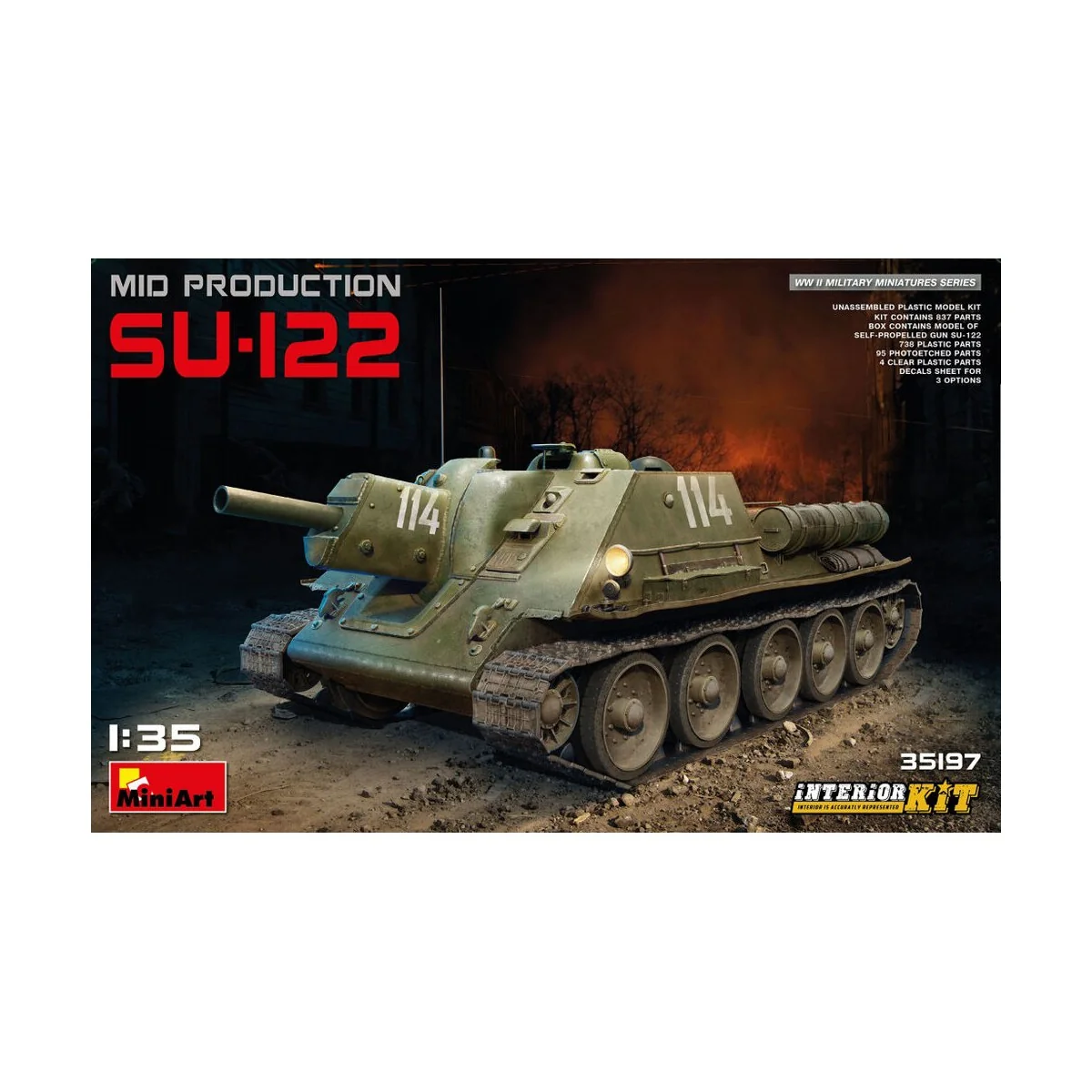 SU-122 (Mid Production) w/ Interior Kit, 1/35 - MiniArt 35197