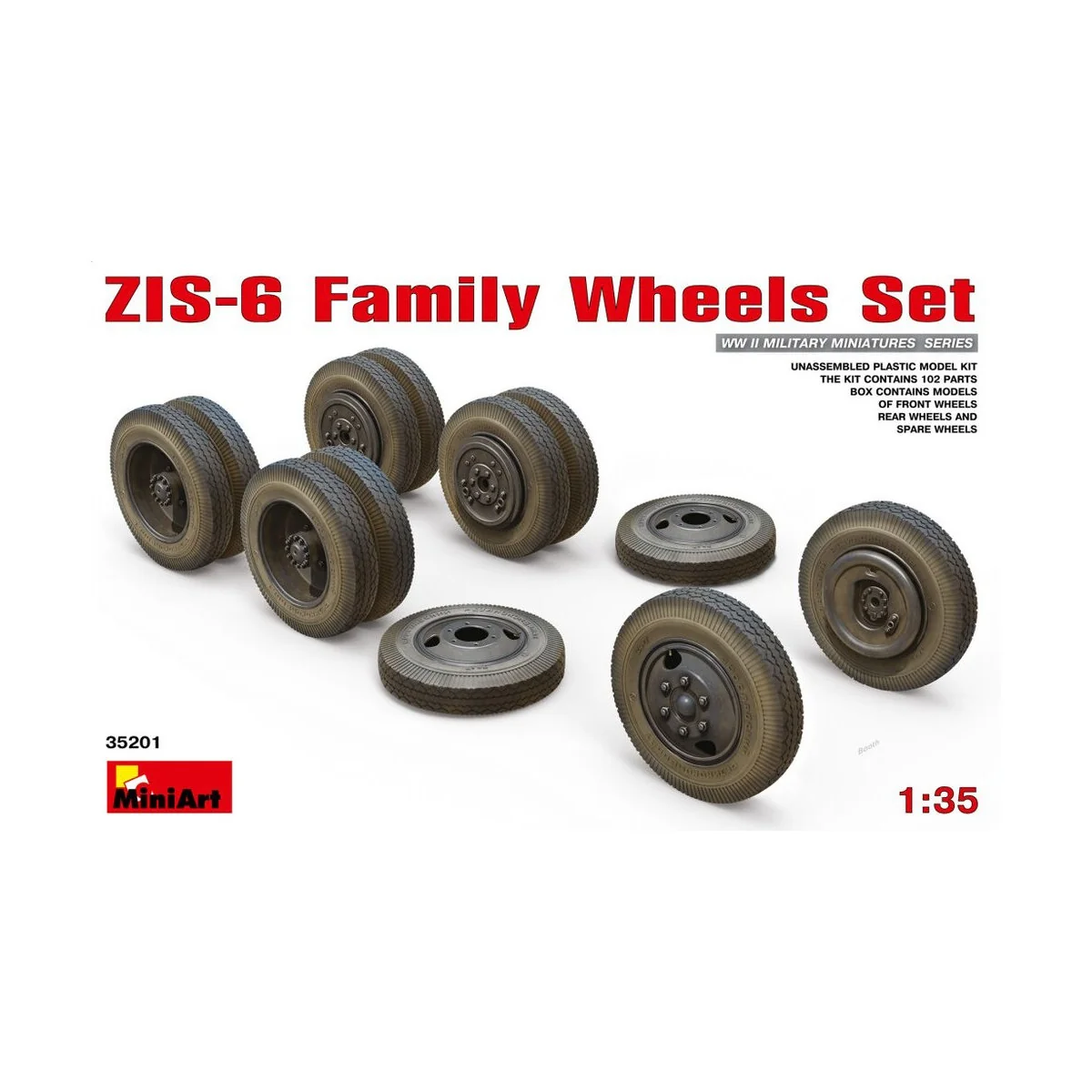 ZIS-6 Family Wheels Set, 1/35 - MiniArt 35201 ZIS-6 Family Wheels Set, 1/35 - MiniArt 35201