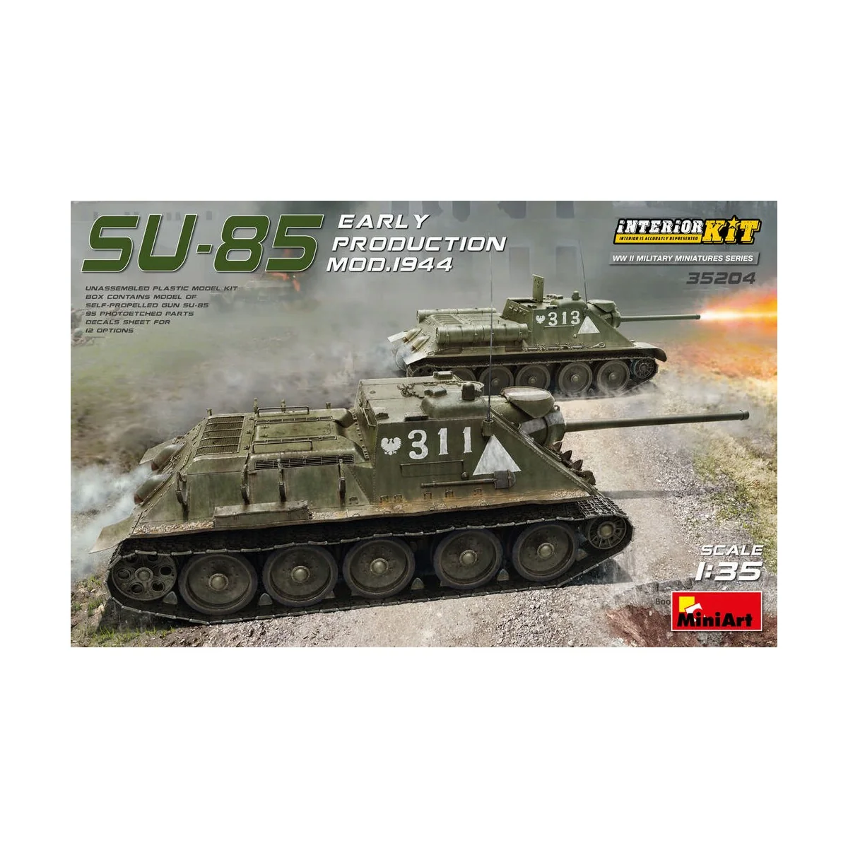 SU-85 Mod. 1944(Early Production)w/ Interior Kit, 1/35 - MiniArt 35204