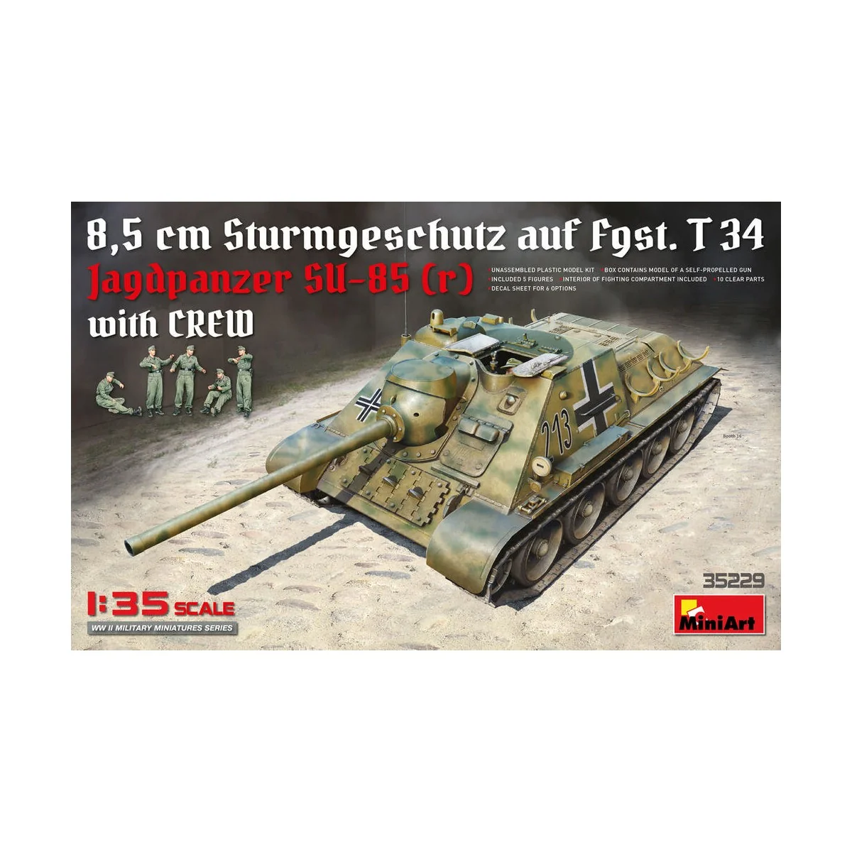 Jagdpanzer SU-85 ( r ) w/Crew, 1/35 - MiniArt 35229