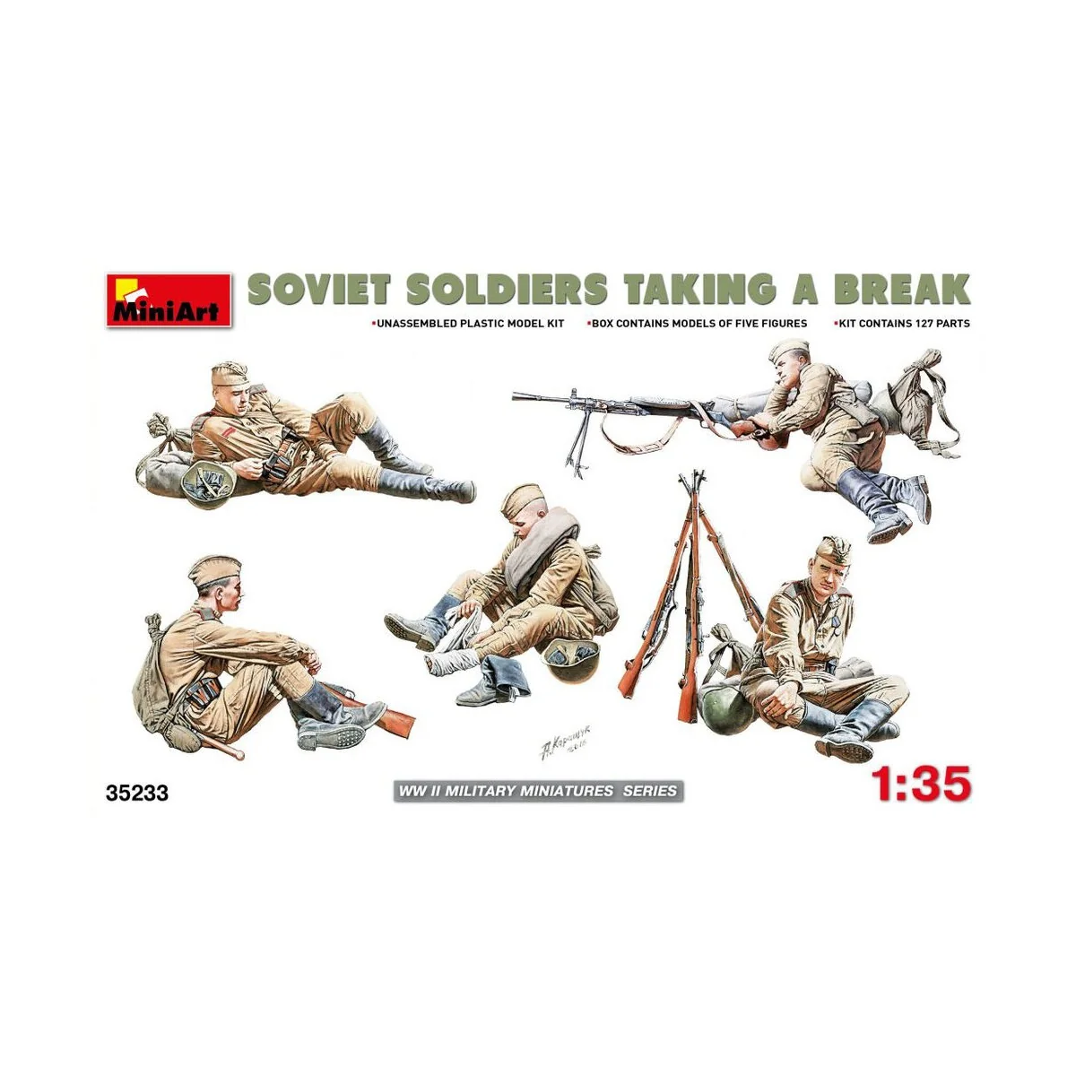 Soviet Soldiers Taking a Break, 1/35 - MiniArt 35233 Soviet Soldiers Taking a Break, 1/35 - MiniArt 35233
