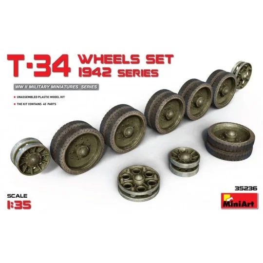 T-34 Wheels Set. 1942 Series, 1/35 - MiniArt 35236 T-34 Wheels Set. 1942 Series, 1/35 - MiniArt 35236