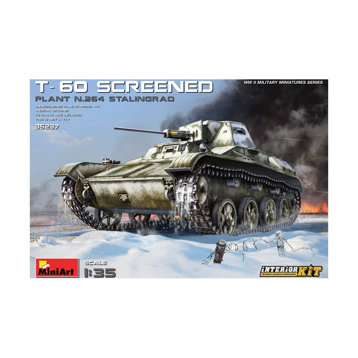 T-60Screened(Pl. No.264, Stalingrad) Interior Kit, 1/35 - MiniArt 3... T-60Screened(Pl. No.264, Stalingrad) Interior Kit, 1/35 - MiniArt 3...