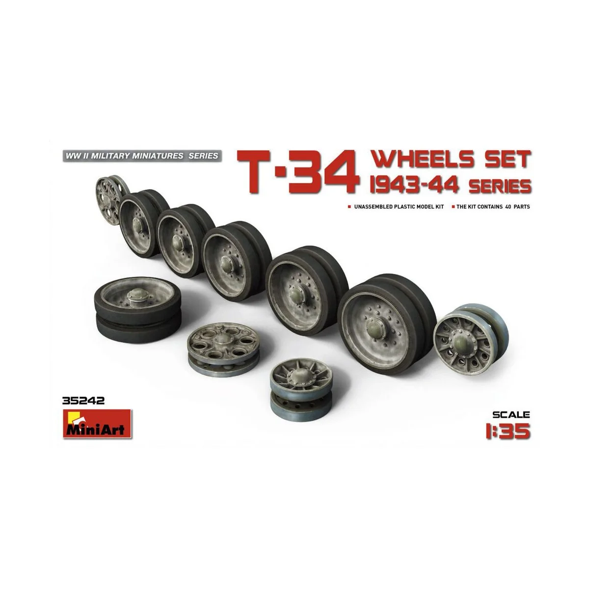 T-34 Wheels Set. 1943-44 Series, 1/35 - MiniArt 35242