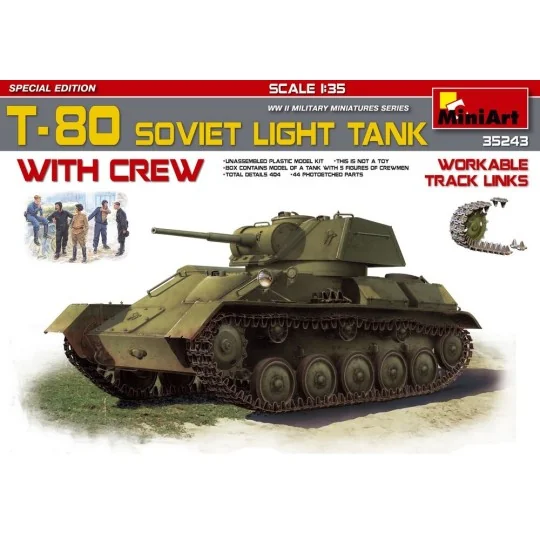 T-80 Soviet Light Tank w/Crew.Special Edition, 1/35 - MiniArt 35243