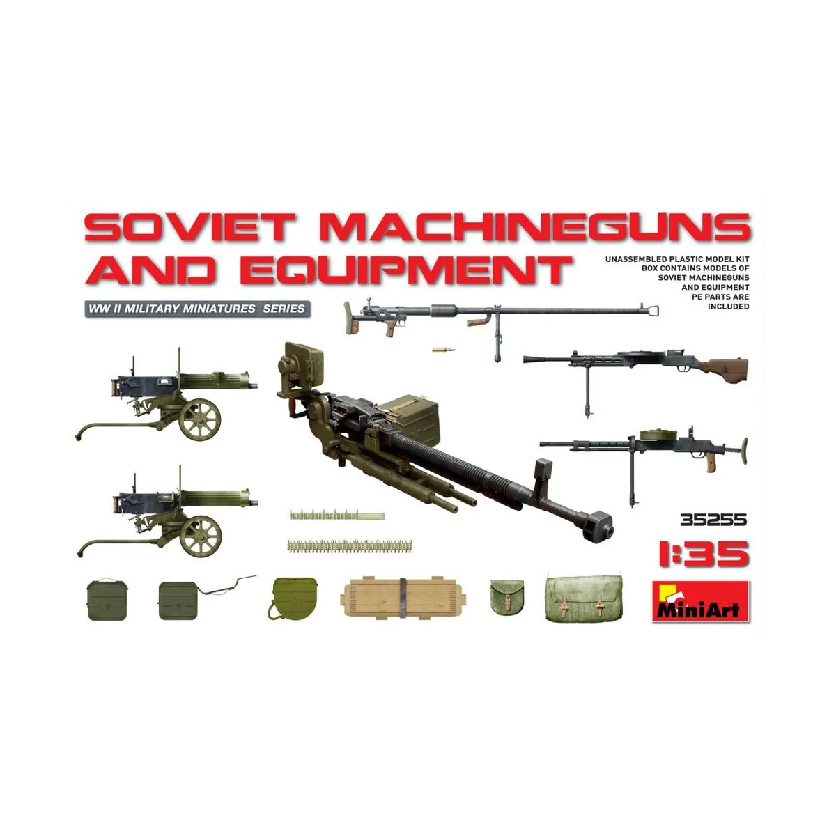 Soviet Machineguns & Equipment, 1/35 - MiniArt 35255 Soviet Machineguns & Equipment, 1/35 - MiniArt 35255