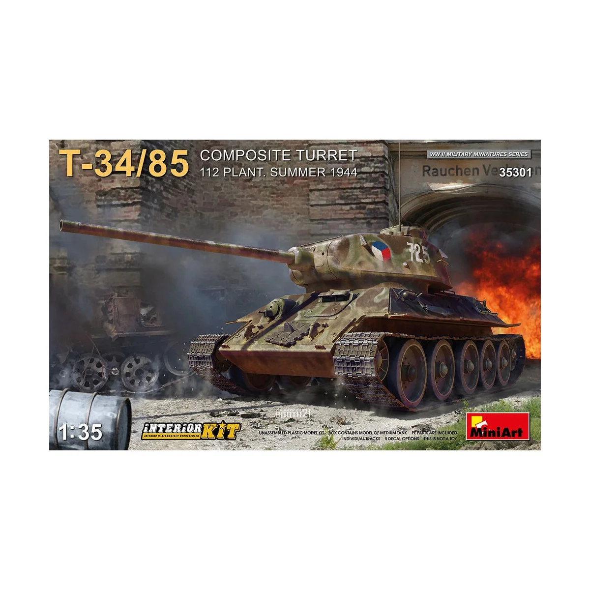 T-34-85 Composite Turret. 112 Plant. Summer 1944 Interior Kit, 1/35...