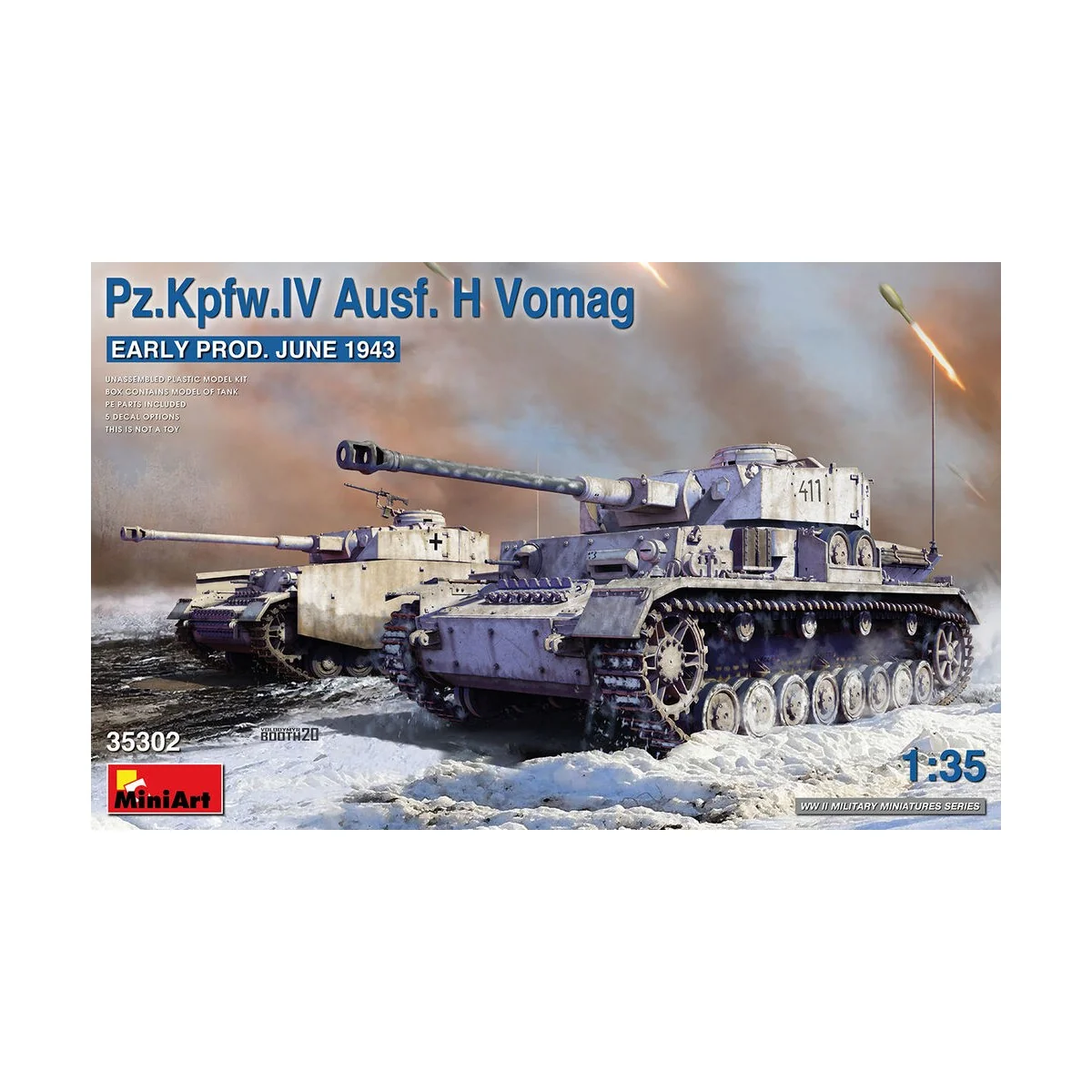 Pz.Kpfw.IV Ausf. H Vomag. Early Prod. (June 1943), 1/35 - MiniArt 3... Pz.Kpfw.IV Ausf. H Vomag. Early Prod. (June 1943), 1/35 - MiniArt 3...