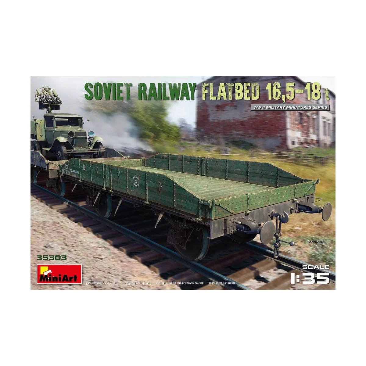 Soviet Railway Flatbed 16, 5-18 t, 1/35 - MiniArt 35303 Soviet Railway Flatbed 16, 5-18 t, 1/35 - MiniArt 35303