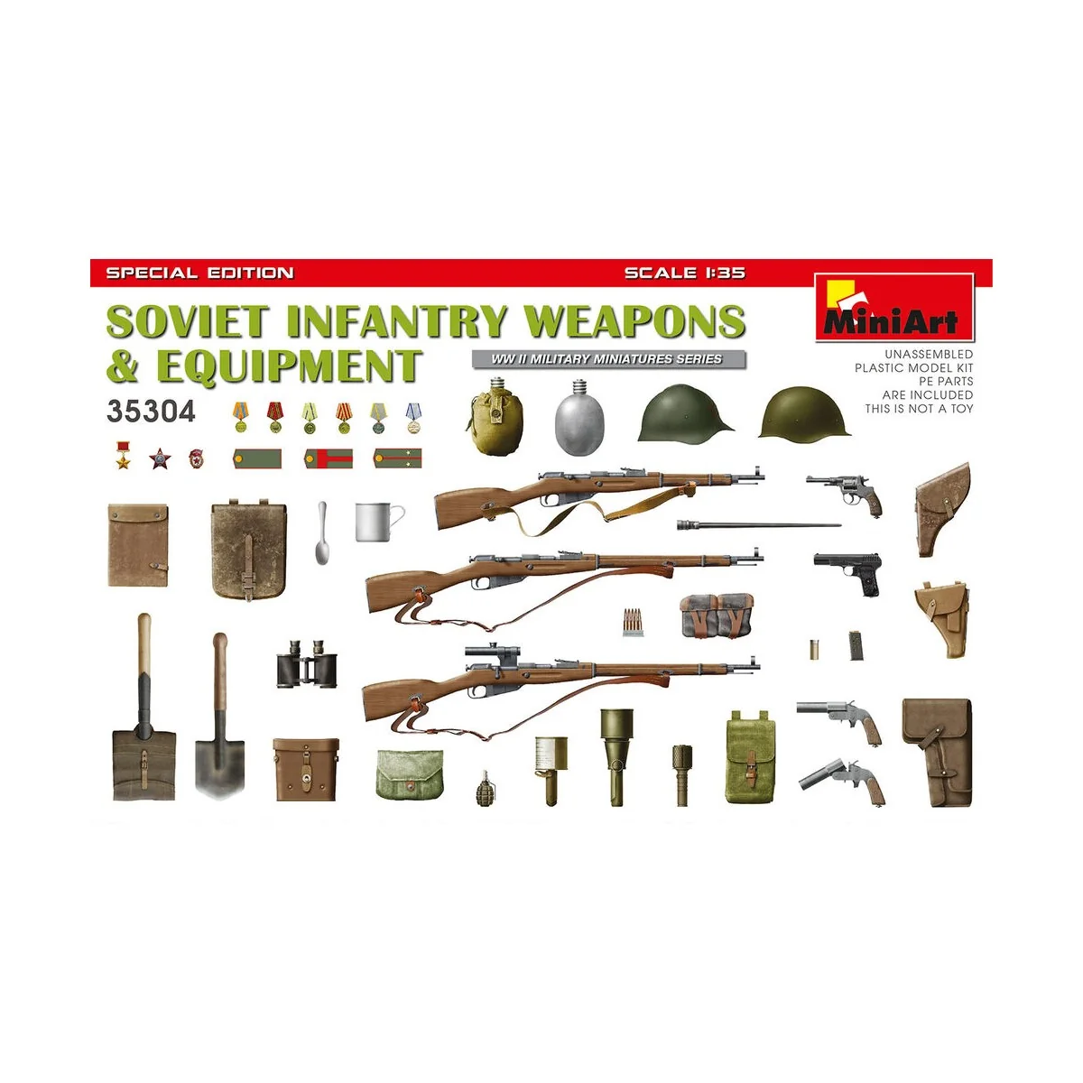 Soviet Infantry Weapons and Equipment. Spec. Ed., 1/35 - MiniArt 35304 Soviet Infantry Weapons and Equipment. Spec. Ed., 1/35 - MiniArt 35304