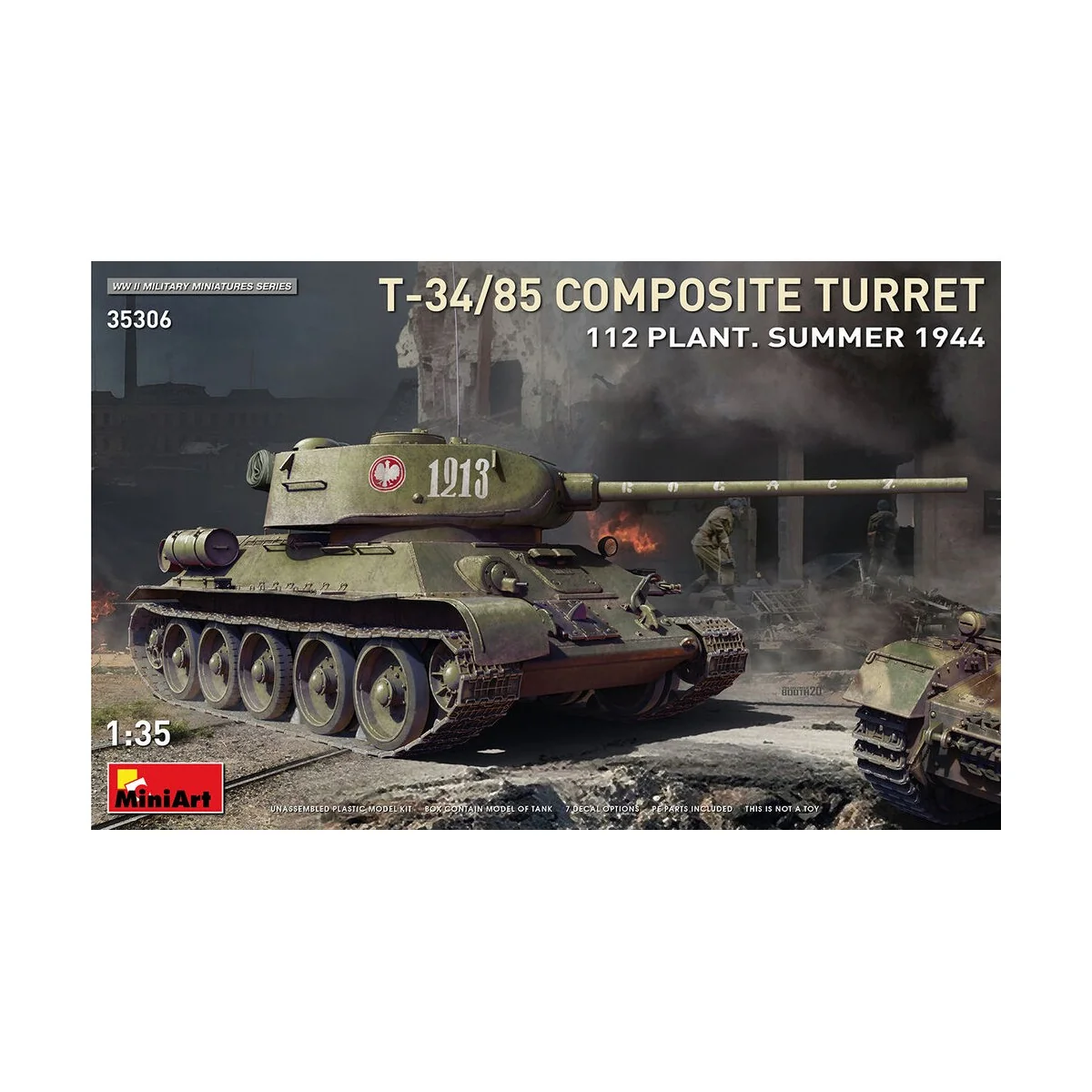 T-34-85 Composite Turret. 112 Plant. Summer 1944, 1/35 - MiniArt 35306 T-34-85 Composite Turret. 112 Plant. Summer 1944, 1/35 - MiniArt 35306