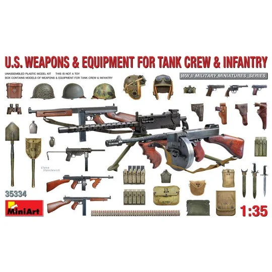 U.S. Weapons & Equipment for Tank Crew & Infantry, 1/35 - MiniArt 3... U.S. Weapons & Equipment for Tank Crew & Infantry, 1/35 - MiniArt 3...