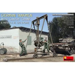 German Tankmen with Gantry Crane & Maybach HL 120 Engine, 1/35 - Mi...
