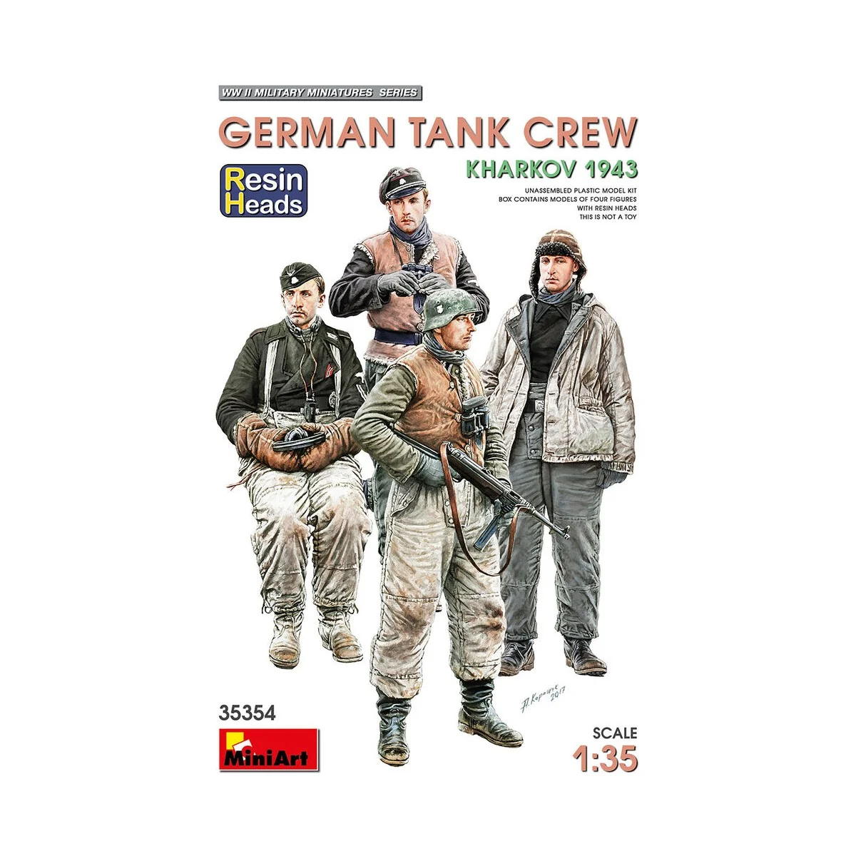 German Tank Crew.Kharkov 1943. Resin Heads, 1/35 - MiniArt 35354 German Tank Crew.Kharkov 1943. Resin Heads, 1/35 - MiniArt 35354