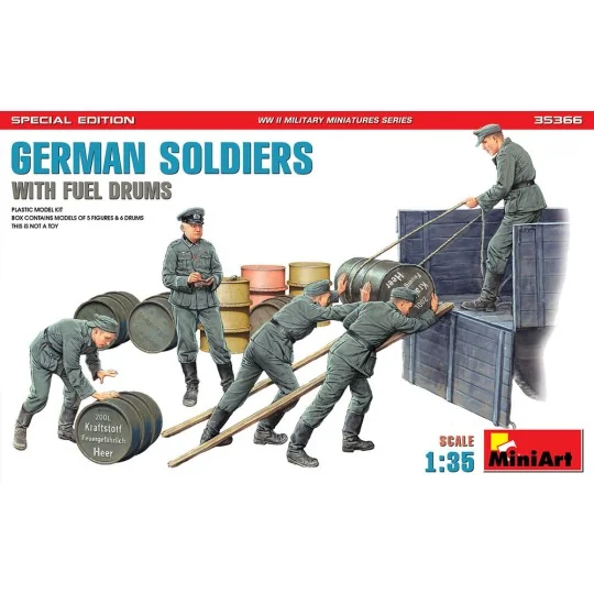 German Soldiers w/ Fuel Drums. Special Edition (35041 & 35597 6 dru...