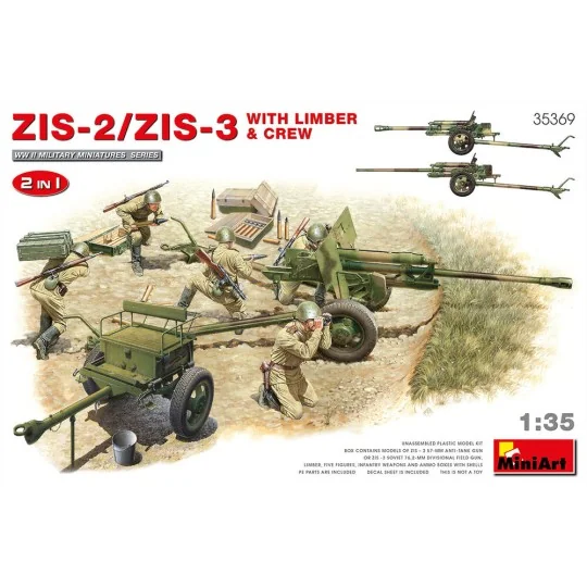 ZIS-2/ZIS-3 With LIMBER & CREW. 2 IN 1, 1/35 - MiniArt 35369 ZIS-2/ZIS-3 With LIMBER & CREW. 2 IN 1, 1/35 - MiniArt 35369