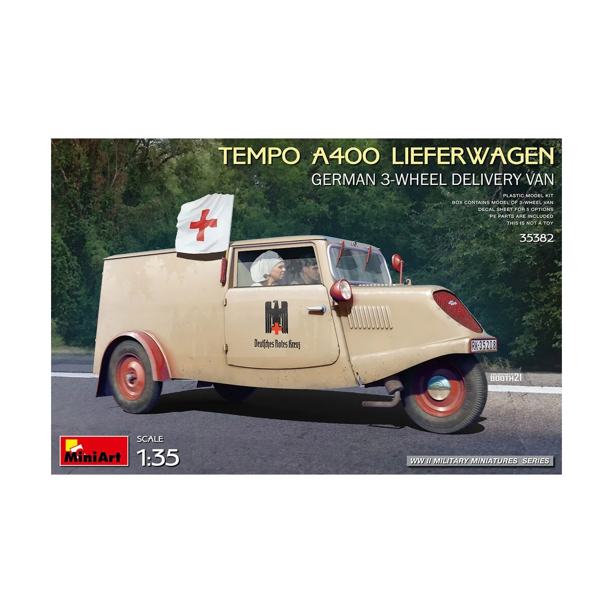 Tempo A400 Lieferwagen. German 3-Wheel Delivery Van, 1/35 - MiniArt...
