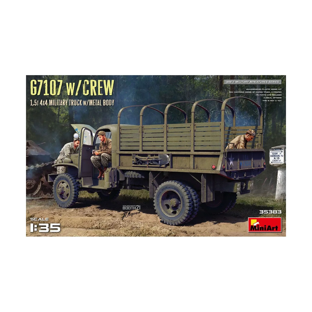 G7107 w/CREW 1, 5t 4X4 CARGO TRUCK w/METAL BODY, 1/35 - MiniArt 35383