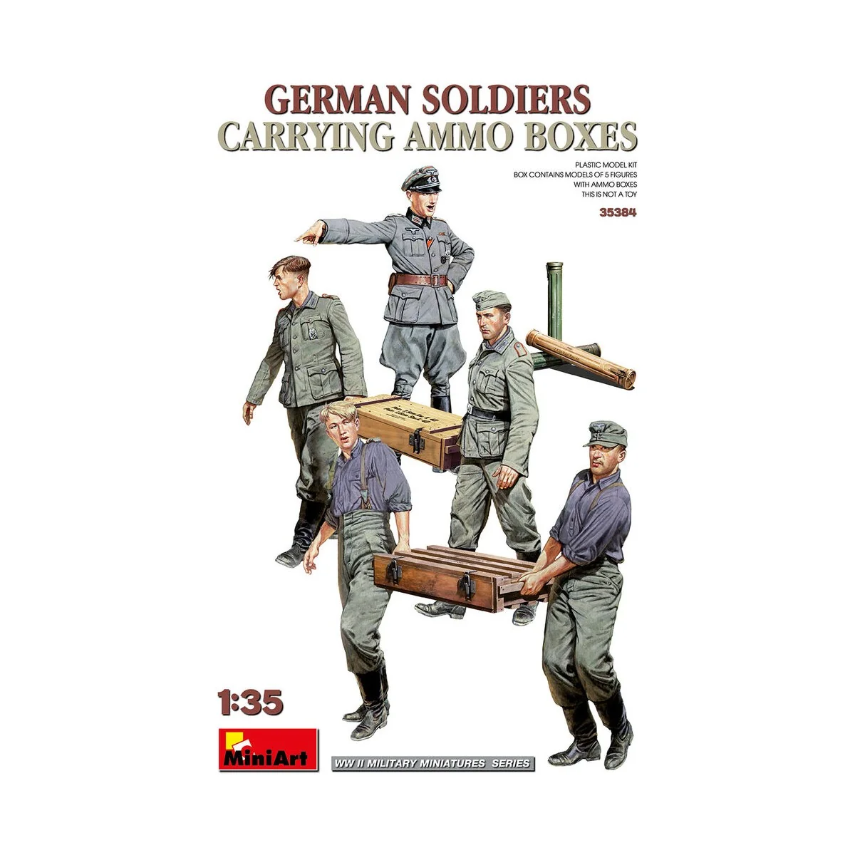 German Soldiers Carrying Ammo Boxes, 1/35 - MiniArt 35384