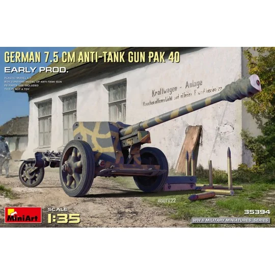 German 7.5cm Anti-Tank Gun PaK 40. Early Prod, 1/35 - MiniArt 35394