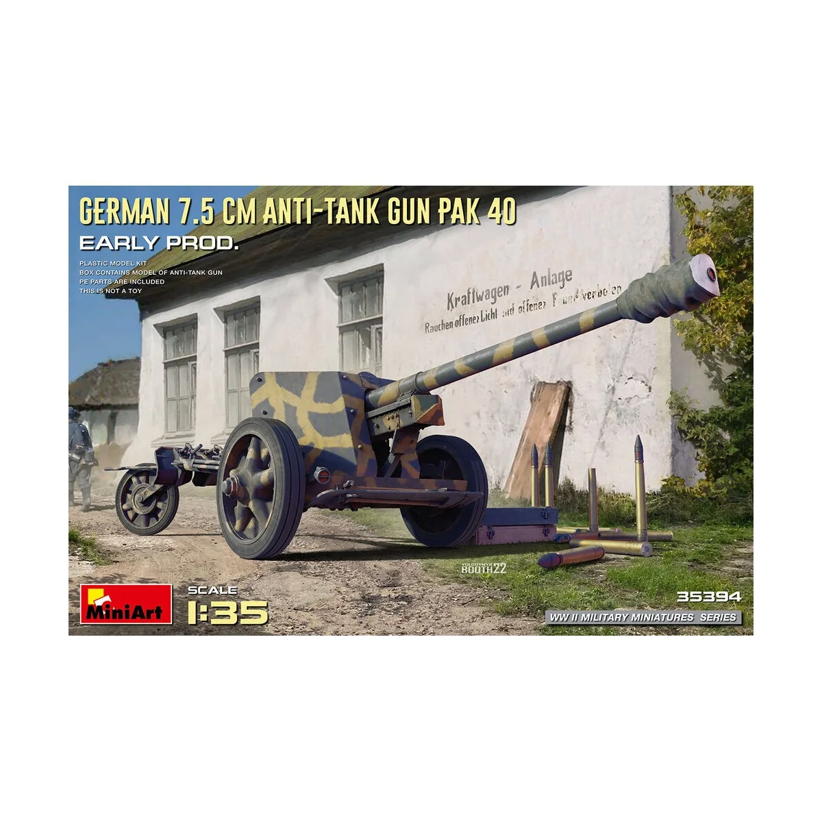 German 7.5cm Anti-Tank Gun PaK 40. Early Prod, 1/35 - MiniArt 35394
