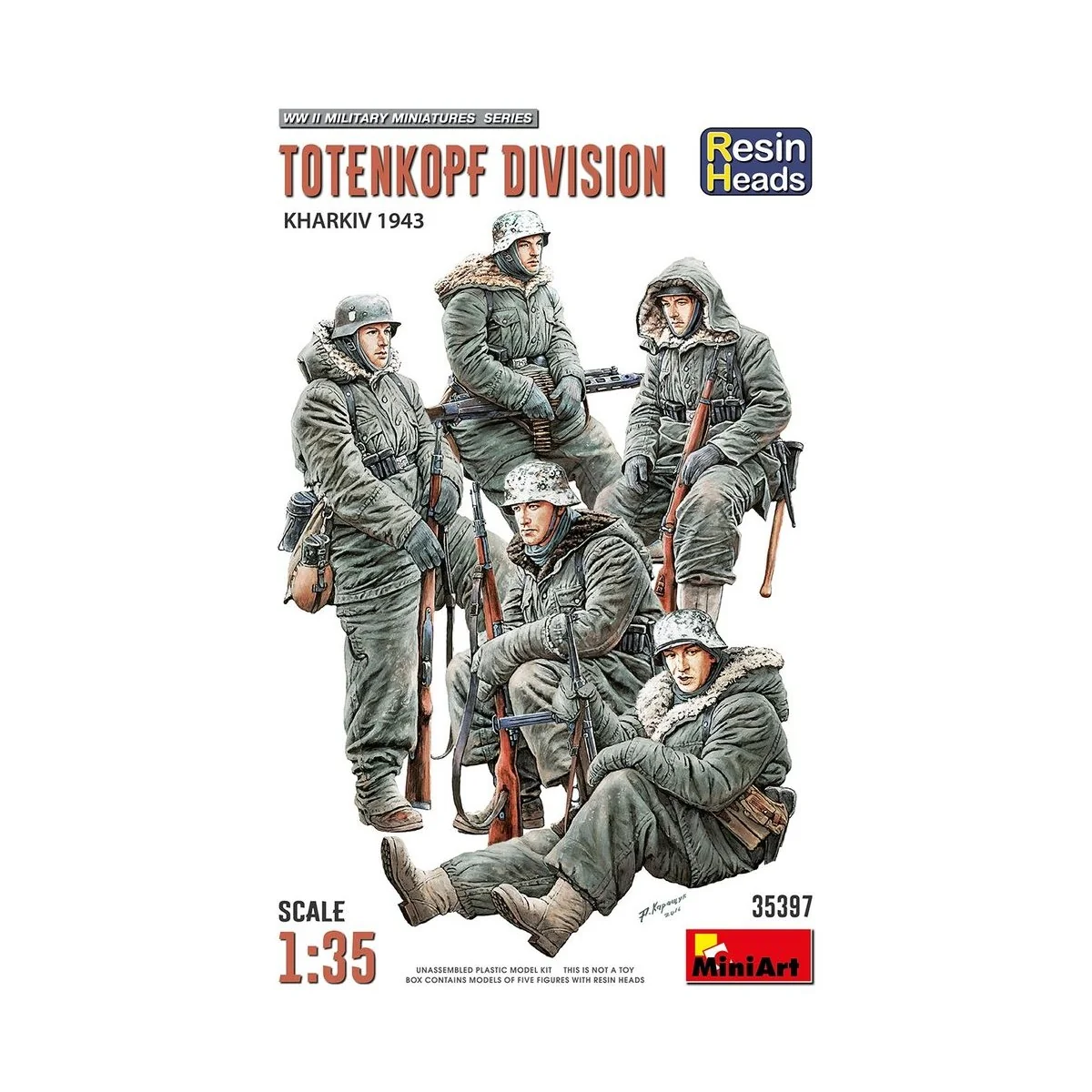 Totenkopf Division. Kharkov 1943. Resin Heads, 1/35 - MiniArt 35397