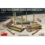 7.5cm PaK40 Ammo Boxes w/Shells Set 1, 1/35 - MiniArt 35398 7.5cm PaK40 Ammo Boxes w/Shells Set 1, 1/35 - MiniArt 35398