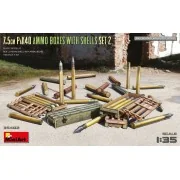 7.5cm PaK40 Ammo Boxes w/Shells Set 2, 1/35 - MiniArt 35402 7.5cm PaK40 Ammo Boxes w/Shells Set 2, 1/35 - MiniArt 35402
