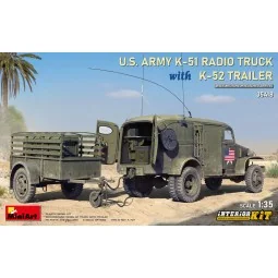 US Army K-51 Radio Truck w/K-52 Trailer. Interior Kit, 1/35 - MiniA...