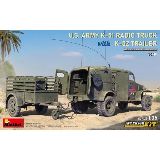 US Army K-51 Radio Truck w/K-52 Trailer. Interior Kit, 1/35 - MiniA... US Army K-51 Radio Truck w/K-52 Trailer. Interior Kit, 1/35 - MiniA...