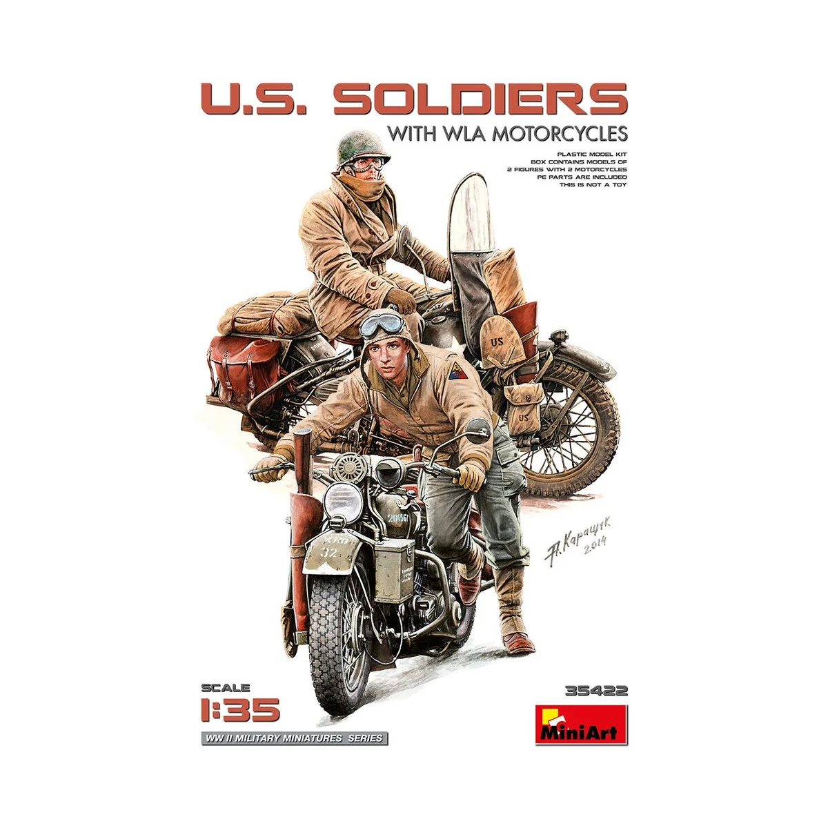 U.S. Soldiers w/ WLA Motorcycles, 1/35 - MiniArt 35422 U.S. Soldiers w/ WLA Motorcycles, 1/35 - MiniArt 35422