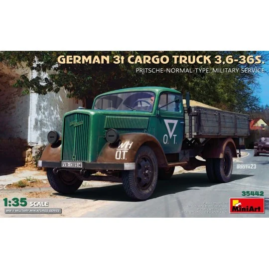 German 3t Cargo Truck 3, 6-36S. Pritsche-Normal-Type. Military Serv...