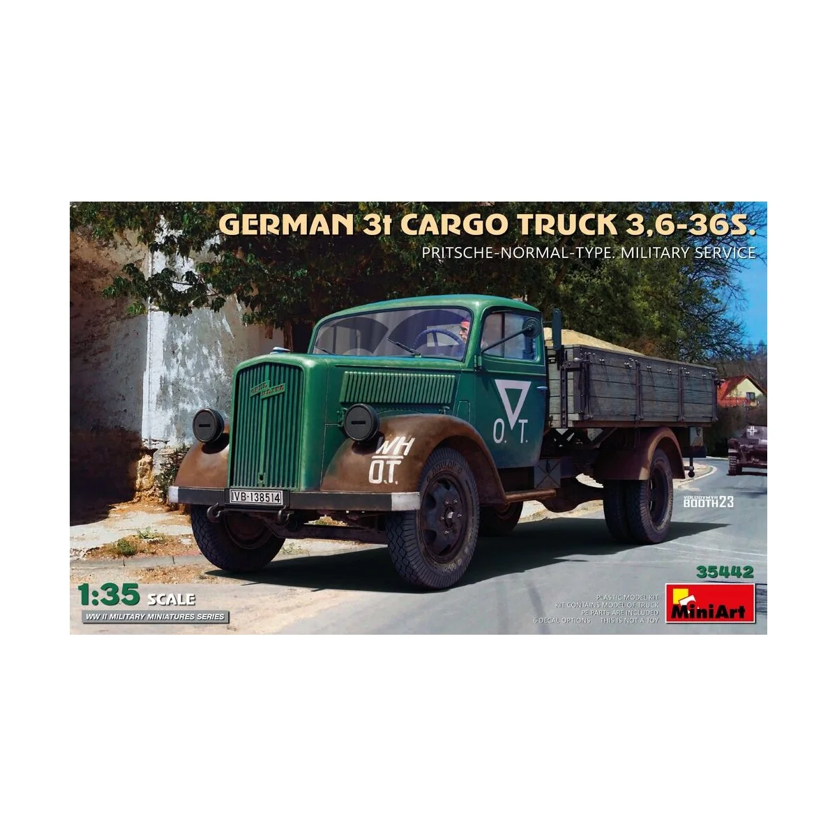 German 3t Cargo Truck 3, 6-36S. Pritsche-Normal-Type. Military Serv...
