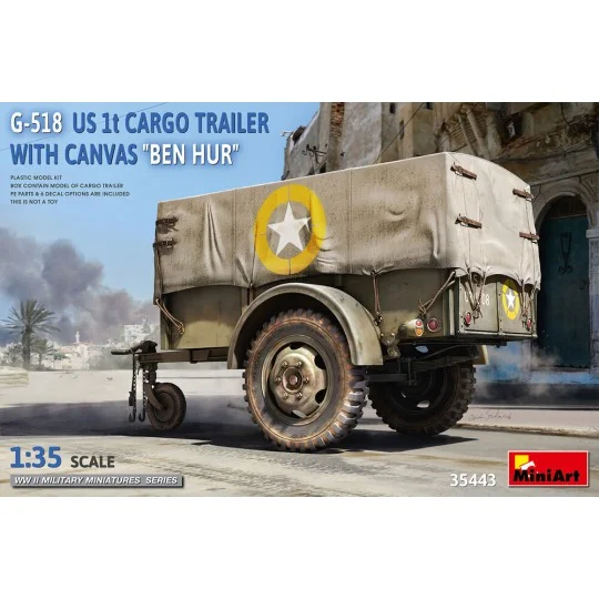 G-518 US 1t Cargo Trailer Ben Hur w/Canvas, 1/35 - MiniArt 35443 G-518 US 1t Cargo Trailer Ben Hur w/Canvas, 1/35 - MiniArt 35443