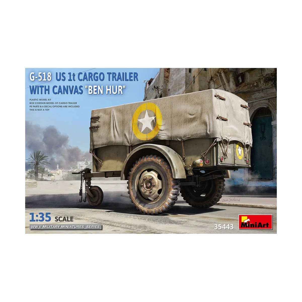 G-518 US 1t Cargo Trailer Ben Hur w/Canvas, 1/35 - MiniArt 35443 G-518 US 1t Cargo Trailer Ben Hur w/Canvas, 1/35 - MiniArt 35443