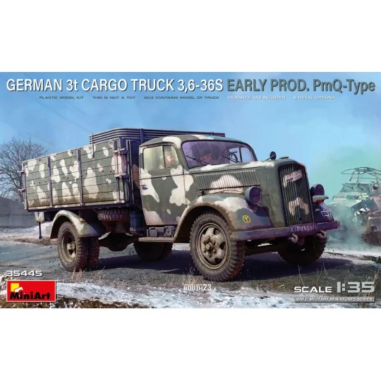 German 3t Cargo Truck 3, 6-36S Early Prod. PmQ-Type, 1/35 - MiniArt... German 3t Cargo Truck 3, 6-36S Early Prod. PmQ-Type, 1/35 - MiniArt...