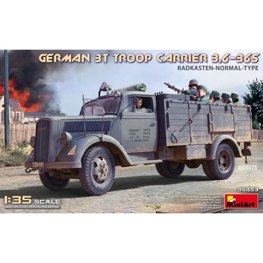 German 3t Troop Carrier 3, 6-36S Radkasten-Normal-Type, 1/35 - Mini... German 3t Troop Carrier 3, 6-36S Radkasten-Normal-Type, 1/35 - Mini...