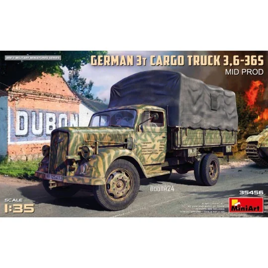 German 3t Cargo Truck 3, 6-36S Mid Prod, 1/35 - MiniArt 35456