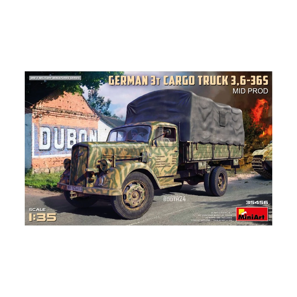 German 3t Cargo Truck 3, 6-36S Mid Prod, 1/35 - MiniArt 35456