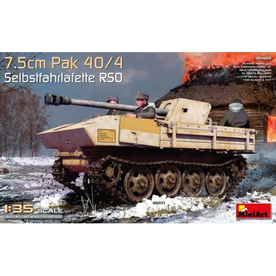 7.5cm Pak 40/4 auf gep. Selbstfahrlafette RSO, 1/35 - MiniArt 35483 7.5cm Pak 40/4 auf gep. Selbstfahrlafette RSO, 1/35 - MiniArt 35483